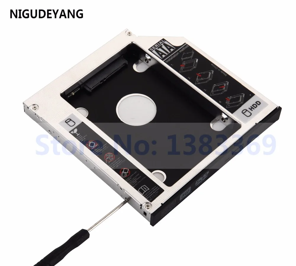 Nigudeyang 2nd SSD HDD HD SSD жесткий диск кэдди SATA адаптер для 12.7 мм CD/DVD-ROM оптический bay Всеобщей Кэдди