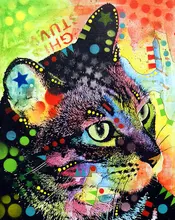 Diamant mosaik diy diamant malerei kreuzstich muster farbe katze icon 5d diy diamant malerei kristall hobby perlen handwerk