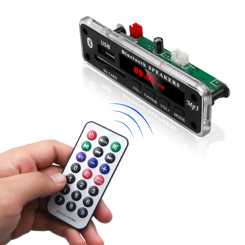 

KEBIDU 12V Car Bluetooth mp3 Decoder MP3 WMA Decoder Board Audio Module USB SD AUX FM Audio Radio Module For Car accessories