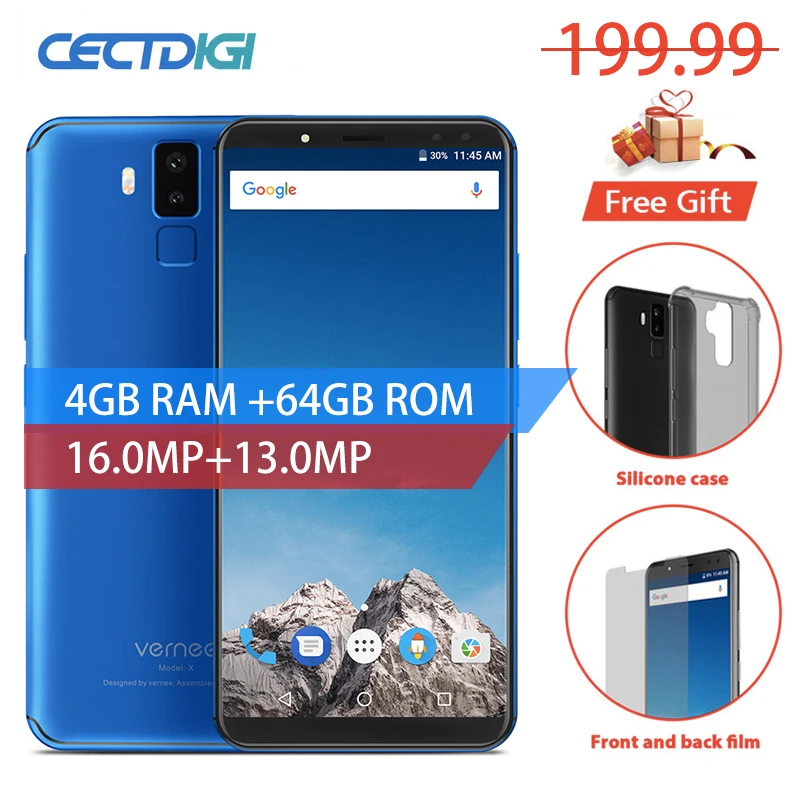 Оригинальный мобильный телефон Vernee X 4G LTE MT6763 Octa Core 6 0 &quotFHD Android 7 1 4 Гб ОЗУ 64 ПЗУ 6200