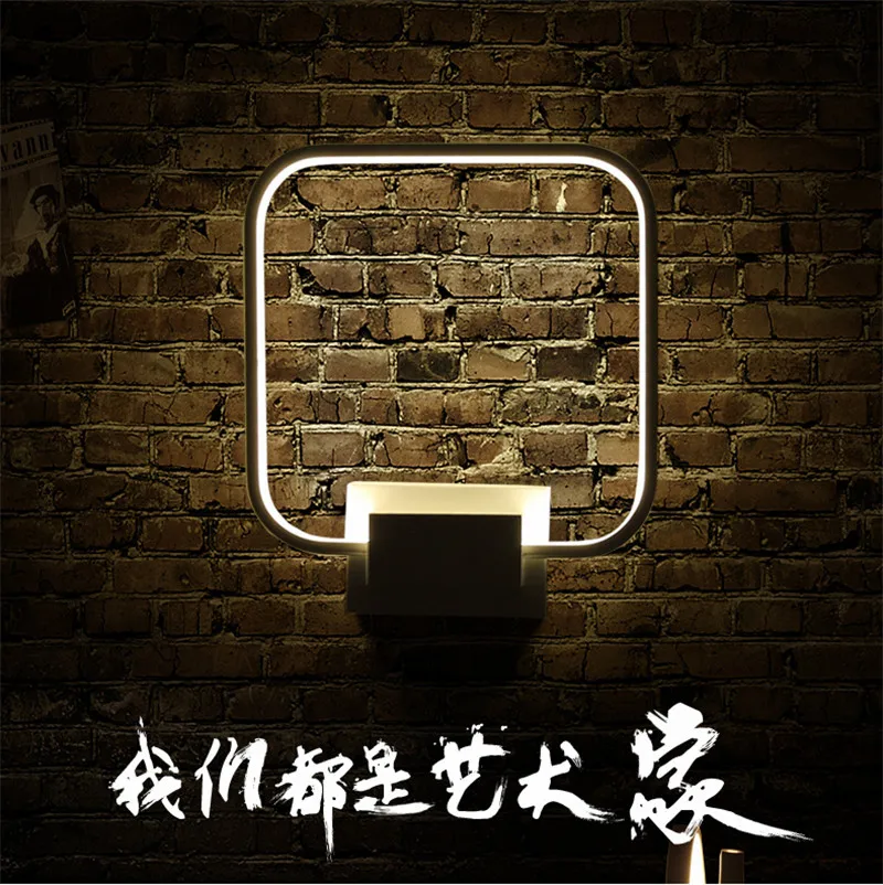 

New LED wall lamp indoor rounded square living room bedroom light creative balcony corridor lighting