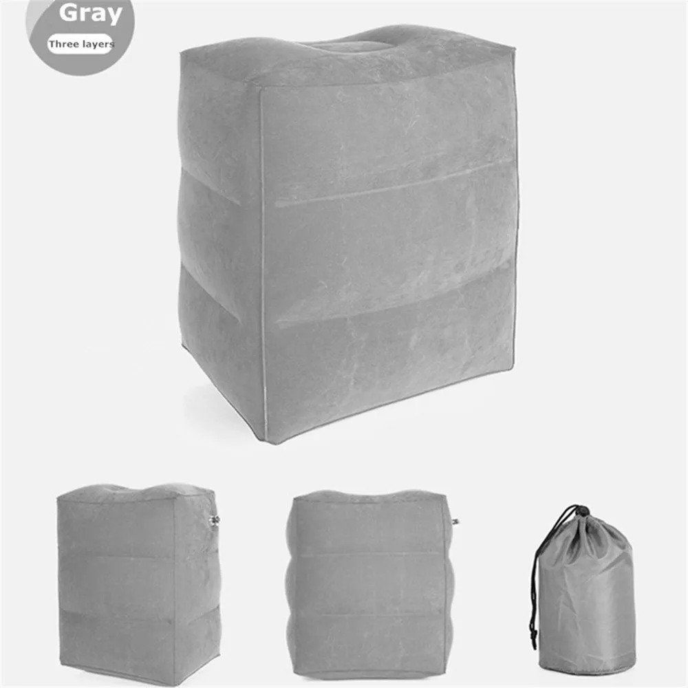 Inflatable Travel Leg Rest Pillow Airplane Car Bus Foot