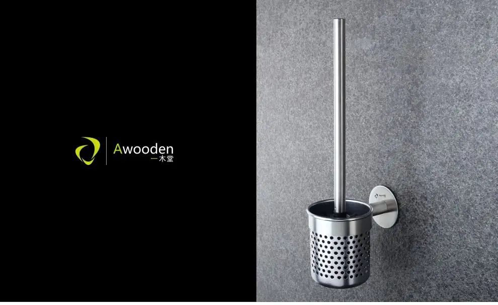 Awooden держатель для туалетной щетки настенный самоклеящийся из нержавеющей стали ванная комната Чистящая Щетка для туалета и держатель 1 комплект