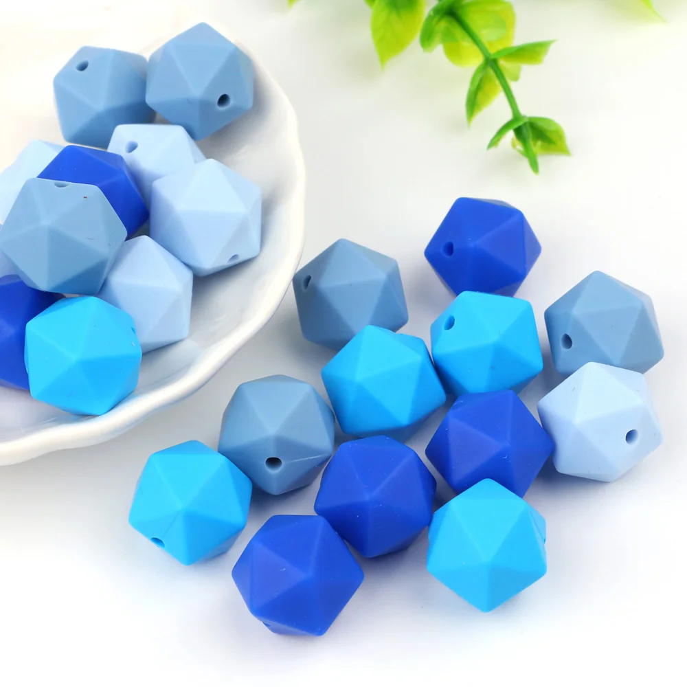 TYRY. HU 100 шт Icosahedron силиконовые бусины для прорезывания зубов DIY ожерелье