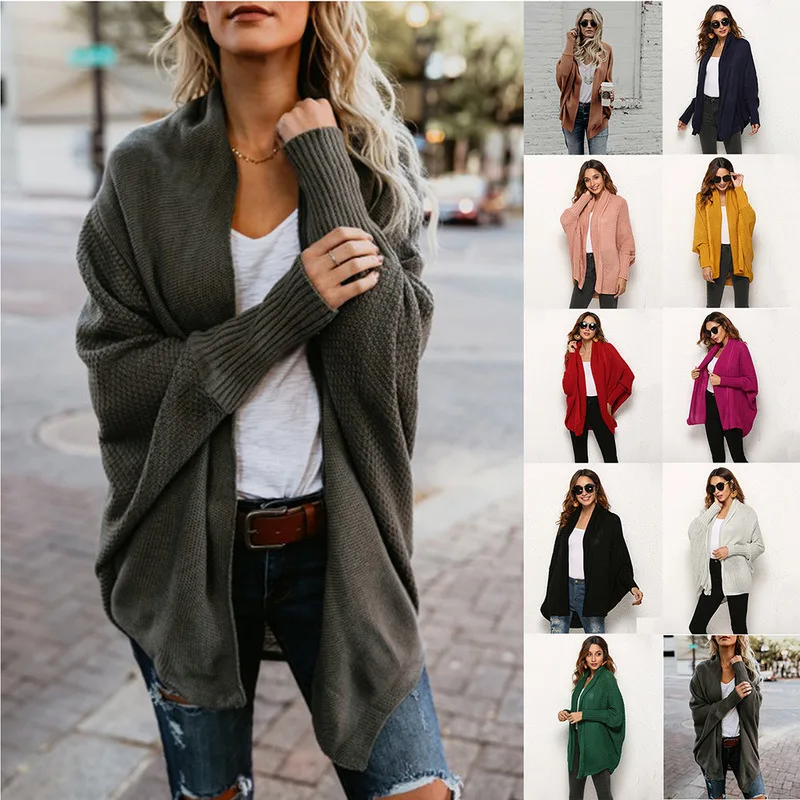 

Women's Autumn And Winter Cardigan Sweater Long-sleeved Large Size Elastic Knit Women's Fashion Sweater Coat