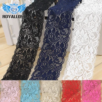

20 yards 6.5cm Soft Elastic White Lace Trim Ribbon DIY Apparel Sewing Fabric Garments Accessories embroidered Stretch lace Trim
