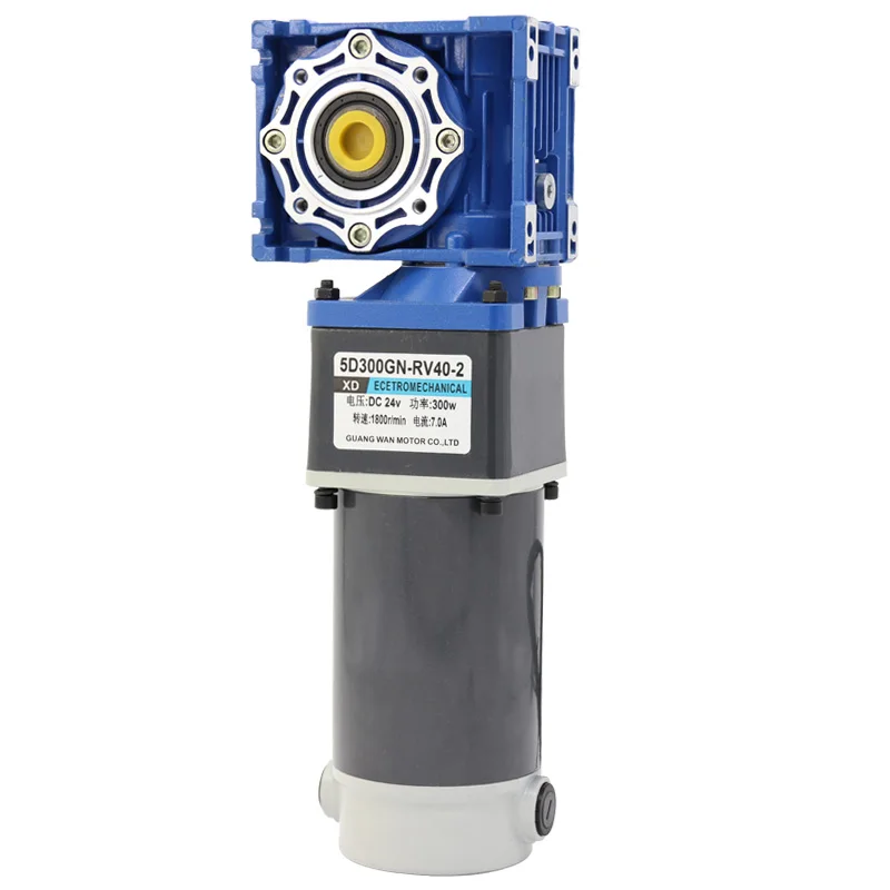 

300W 0.1rpm to 1.5rpm RV40 DC Worm Gear Reducer Motor 12v 24v DC Ver 2- stage Gearmotor NMRV40 Self-Gearing Lock CW CCW