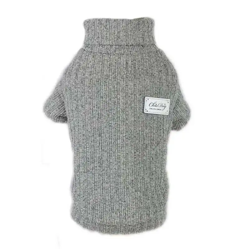 Свитер для собаки трикотажный пуловер плюс бархатная одежда для собак осень-зима Одежда для маленьких французов для бульдога Чихуахуа DOGGYZSTYLE - Цвет: Gray