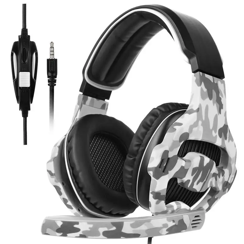 

3.5mm Wired PC Gaming Headset Headphones Stereo Noise Isolation with Mic for Laptop Computer Mobile Phone (Camouflage)