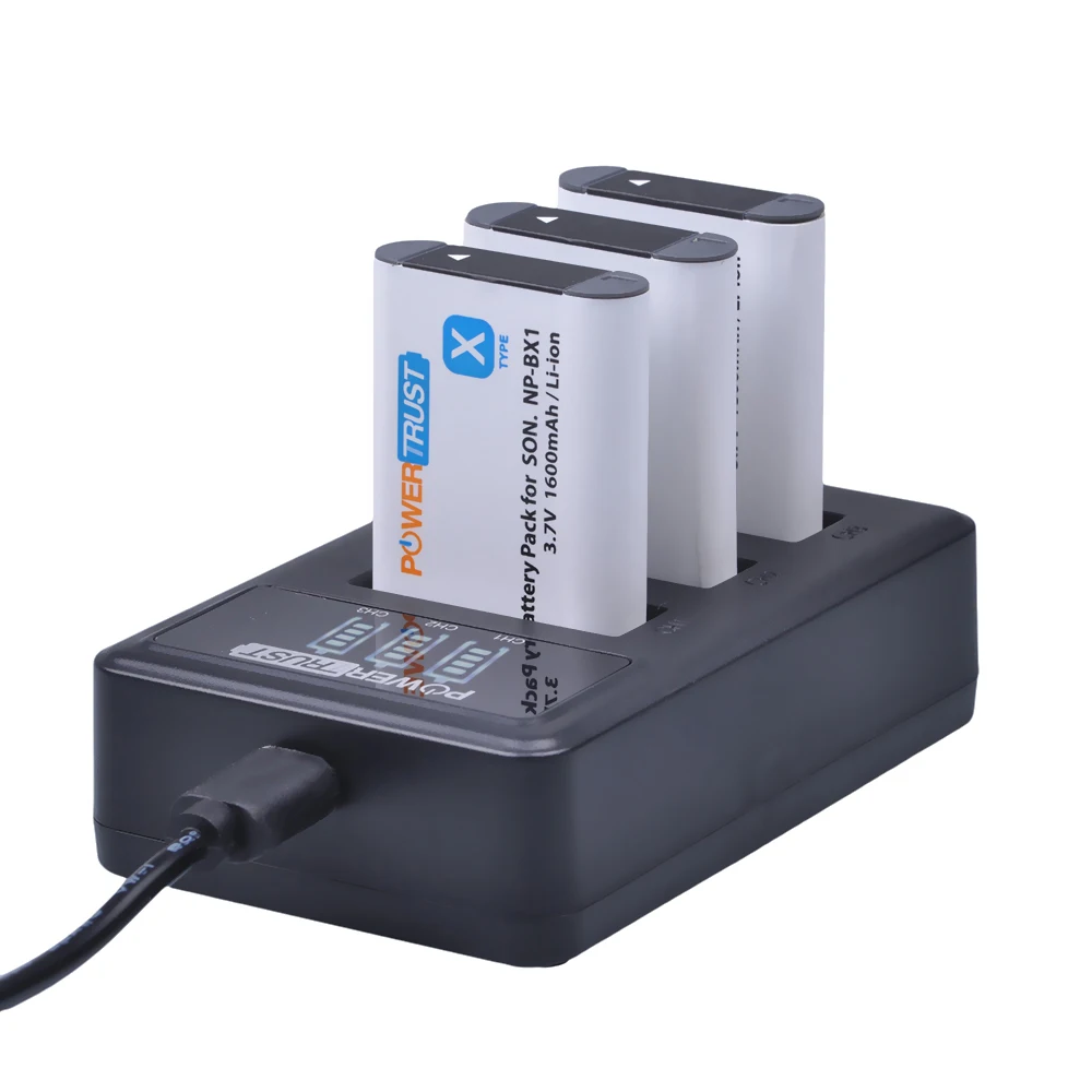 Батарея NP BX1 5 шт. 1600 мА/ч аккумулятор NPBX1 светодиодный 3 порта USB зарядное