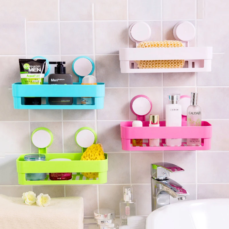 

Non-trace Sticker Removable Wall Adhesive Shower Caddy Bathroom Shelves Storage Organization with Rack Basket for Shampoo, Condi