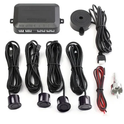 

4 Front radar Car Parking Sensors Parktronics Flat Sensors Reverse Backup Radar Sound Buzzer Alarm Adjustable Sound For Toyota