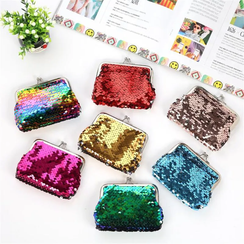 

Fashion Sequins Buckle Mini Wallet Women Girl Cute Change Money Bag Coin Purse Clutch Handy Purse Coin Bag Clutch Wallet Pouch