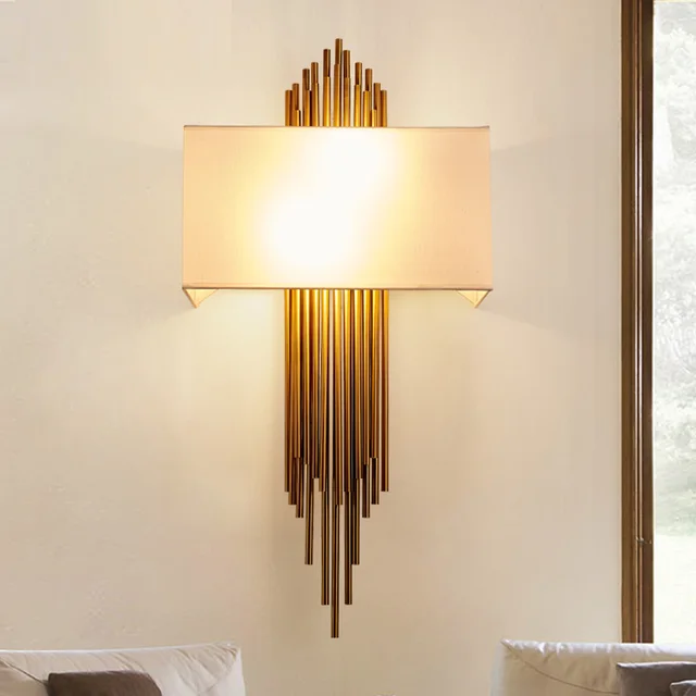 Postmodern Retro Wall Lamp Engineering Light Model Designer Postmodern Retro Wall Lamp Engineering Light Model Designer Cloth Cover Iron Hotel Led