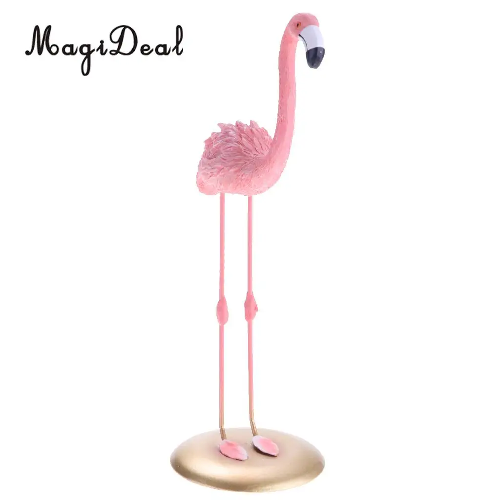 Pink 3 Styles Standing Flamingo Birds Animal Statue Ornament Art Collectiable Figurine Miniatures Decor Landscape 