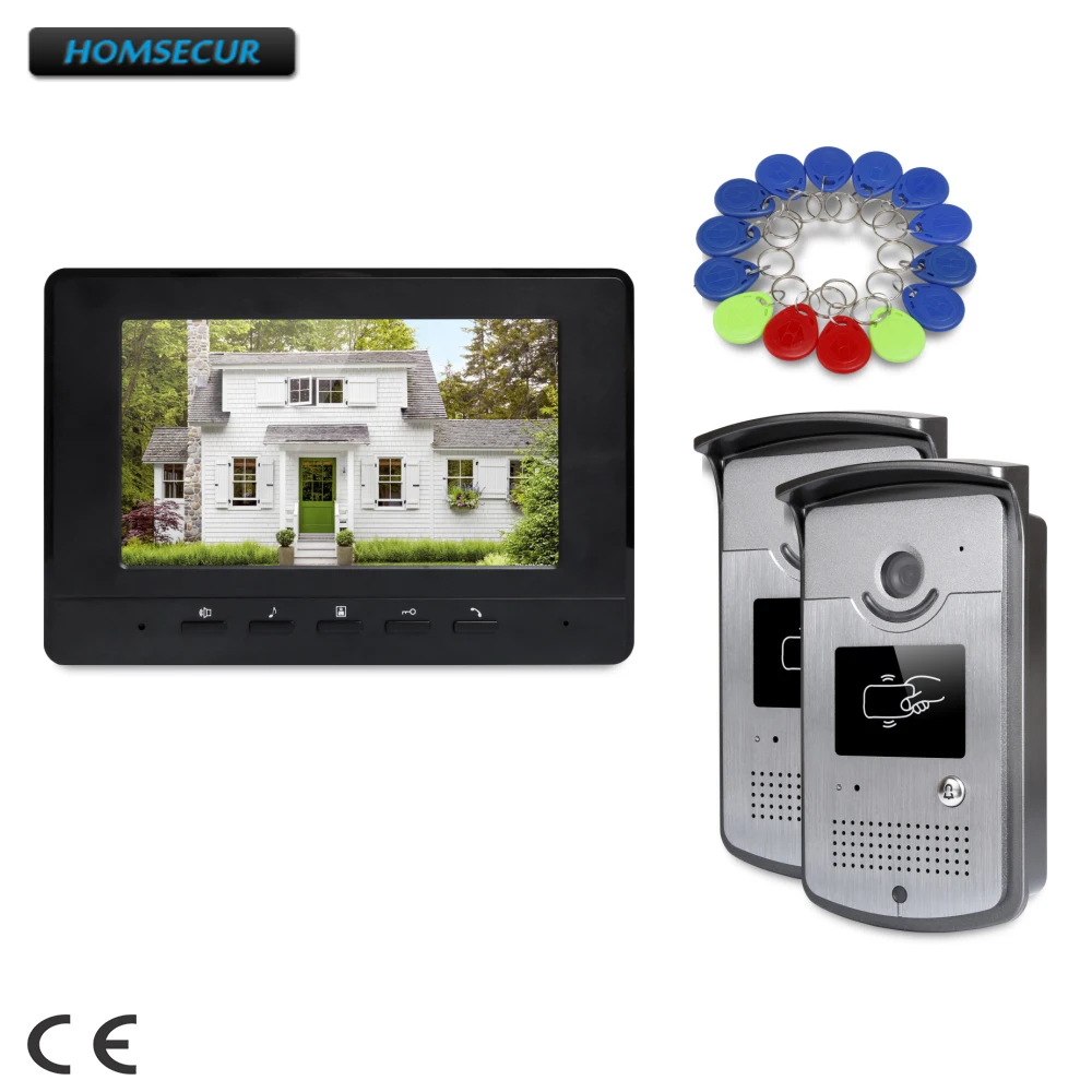 

HOMSECUR 7inch Hands-free Video Door Phone Intercom System with Keyfobs Unlocking Camera XC001+XM707-B
