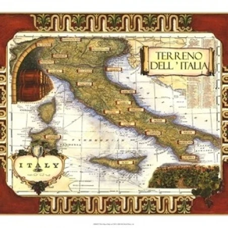 Wine Map of Italy Poster Print (24 x 19)