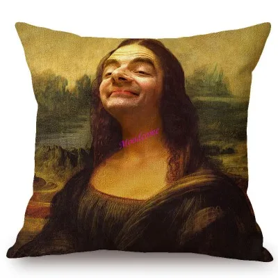 Современное искусство, забавный юмористический Мистер Боб, всемирно известная картина маслом Мона Лиза, специальное украшение, диванная подушка, чехол для подушки - Цвет: T279-3