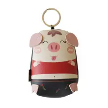 Новое поступление Женский мини-кошелек с мультяшной Свинкой для монет ручная Сумочка Кошелек для ключей брелок