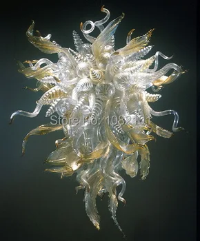 

Free Shipping Unusual Style Hand Blown Art Glass Leaf Chandelier