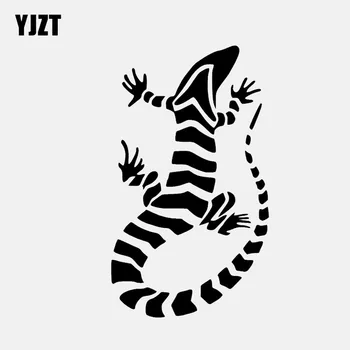 

YJZT 7.7*13.3CM Funny Cute Lizard Chameleon Decor Car Stickers Vinyl Black/Silver C12-1176