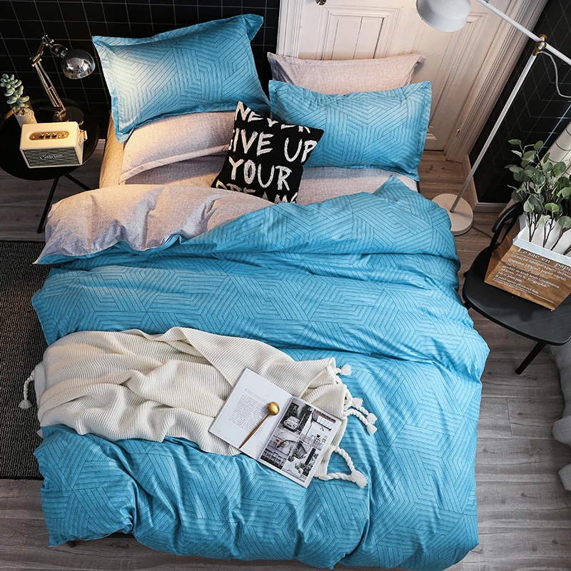 Free Shipping Geometric Stripes Lines Print Bedding Set Quilt