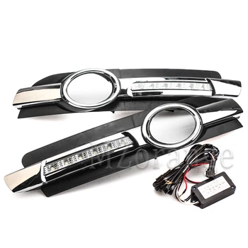 

Daytime Running Lights 2pcs LED DRL For Audi A6 C6 2005 2006 2007 2008 fog lamps fog lights Driving Lamps waterproof IP67