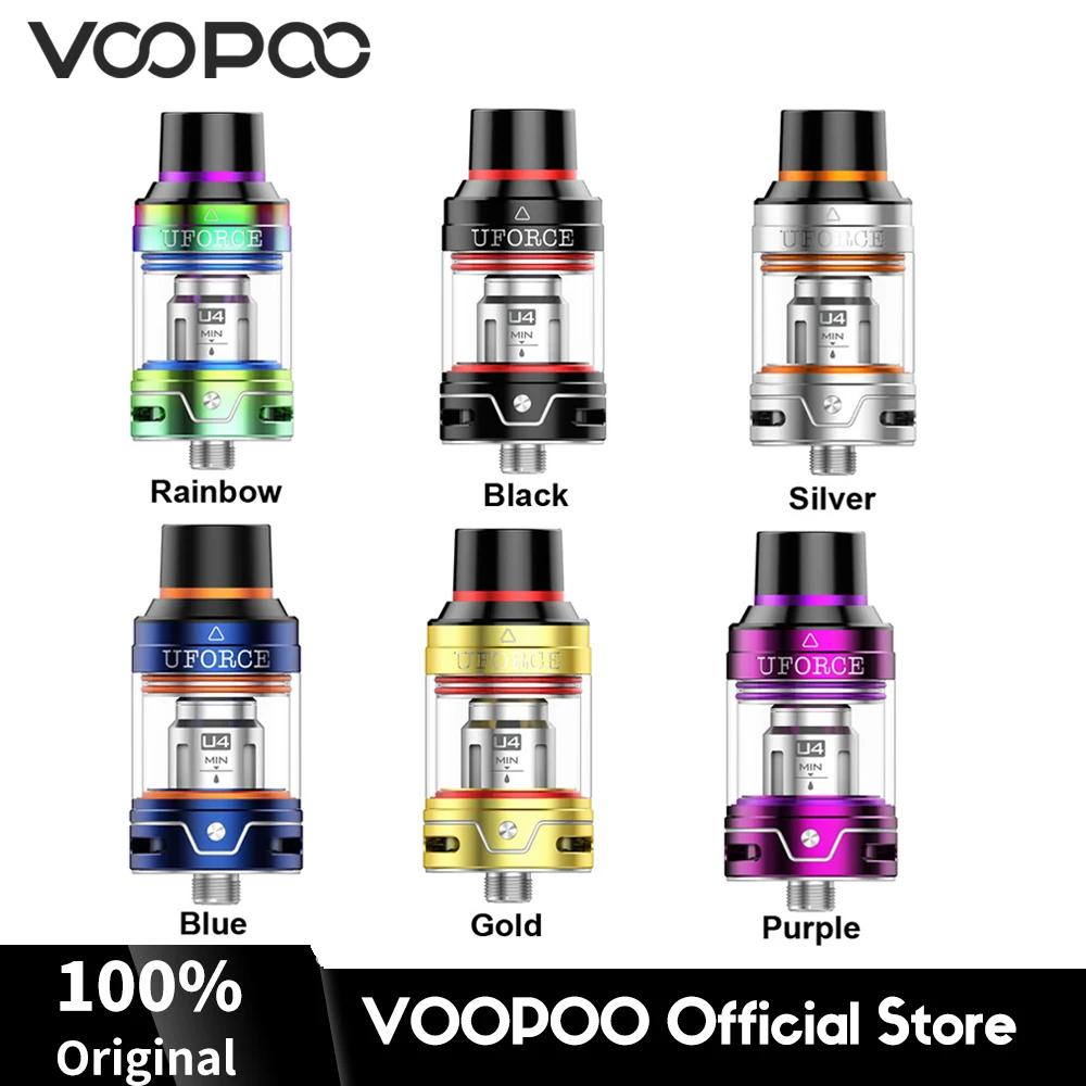 

VOOPOO UFORCE TANK 3.5ML Capacity With U4 U2 Coils Electronic Cigarette Vape Atomizer Top Refill 3-Way Bottom Airflow Design