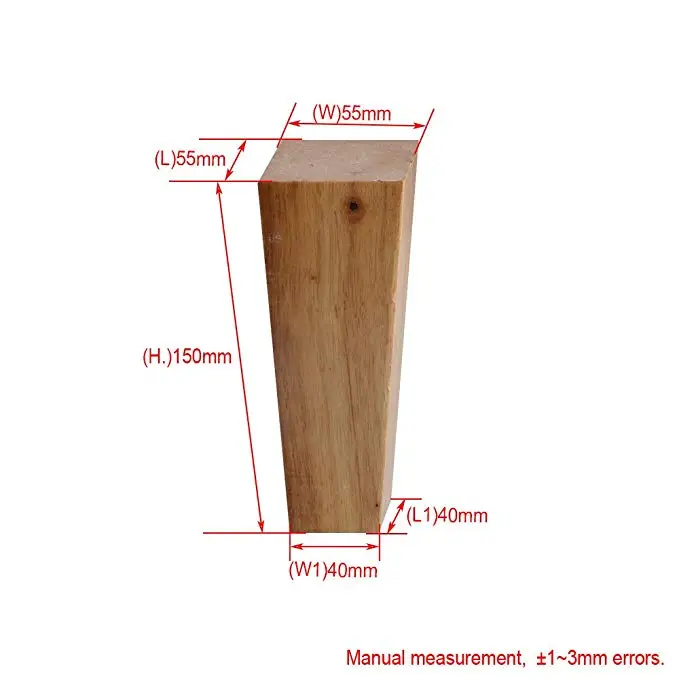Высота 6-15 см деревянная мебель ножки шкафа под прямым углом трапециевидные Сменные ножки для дивана стол кровать набор из 4 - Цвет: 15cm