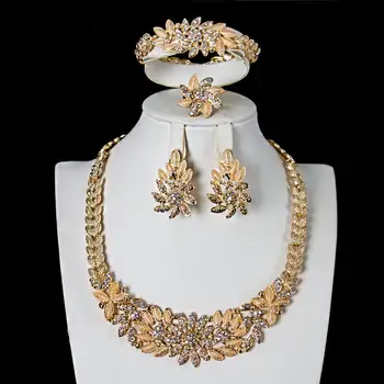 

LAN PALACE new bridal jewelry Nigeria earrings necklace ring bracelet 4PCS for party wedding Free shipping