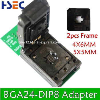 

NEW ORIGINAL BGA24 to DIP8 BGA24 turn DIP8 programmer adapter 6*4MM+5*5MM Frame for W25Q54 TL866CS TL866A PEZP2010 2013 socket
