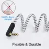 Câble Aux, câble Audio stéréo d'extension TRRS 3.5mm, 90 degrés à Angle droit 4 conducteurs, noir et blanc ► Photo 3/6