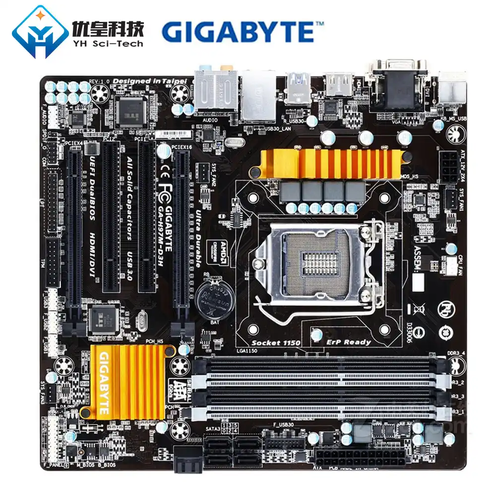 Gigabyte Ga H97m D3h Intel H97 Original Used Desktop Motherboard Lga 1150 Core I7 I5 I3 Pentium Celeron Ddr3 32g Sata3 Micro Atx Motherboards Aliexpress