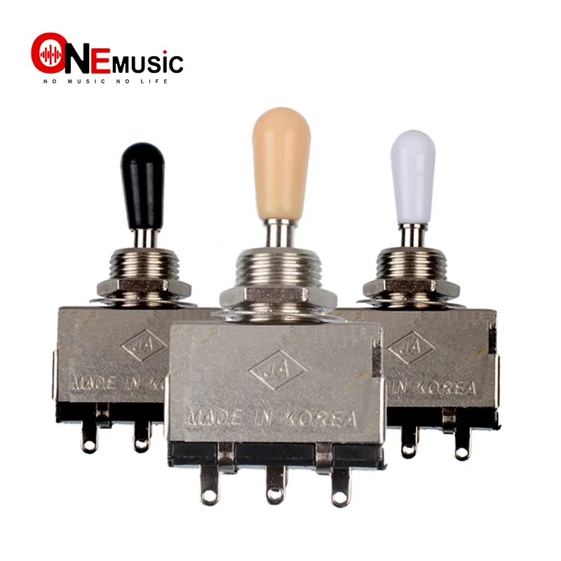 Chrome 3 Way Toggle Switch for Electric Guitar with Black/Cream/white