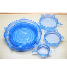 6 шт многоразовая силиконовая оберточная чаша, уплотнительная крышка, эластичная крышка, сохраняющая свежесть пищи, герметичная чаша, эластичная оберточная крышка, кухонная посуда