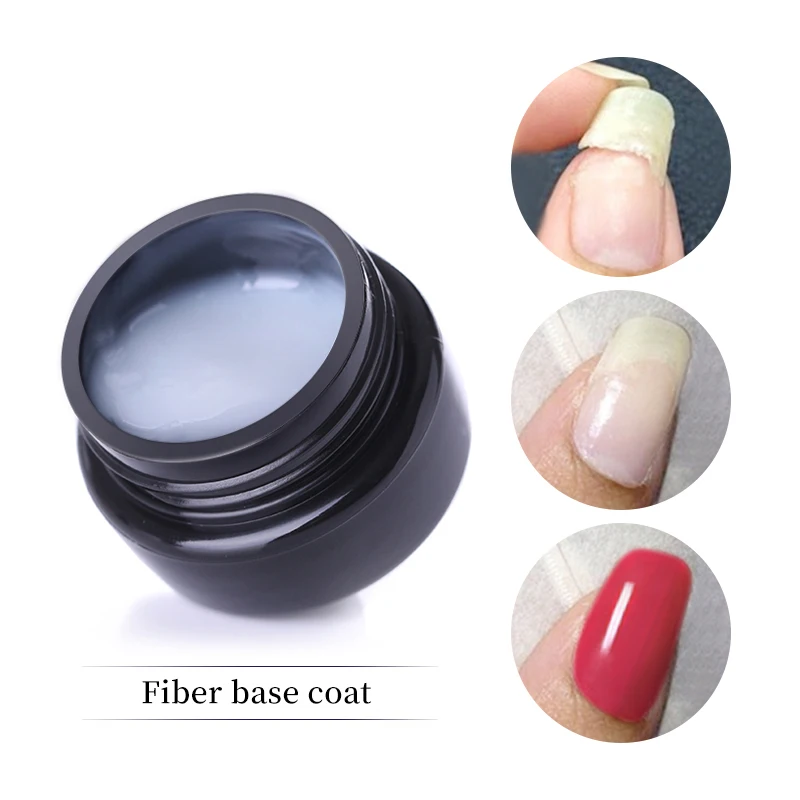

LILYCUTE 5ml Fiber Base Coat Nail Gel Strengthening Repairing Broken Nails Glossy Soak Off UV Nail Gel Varnish