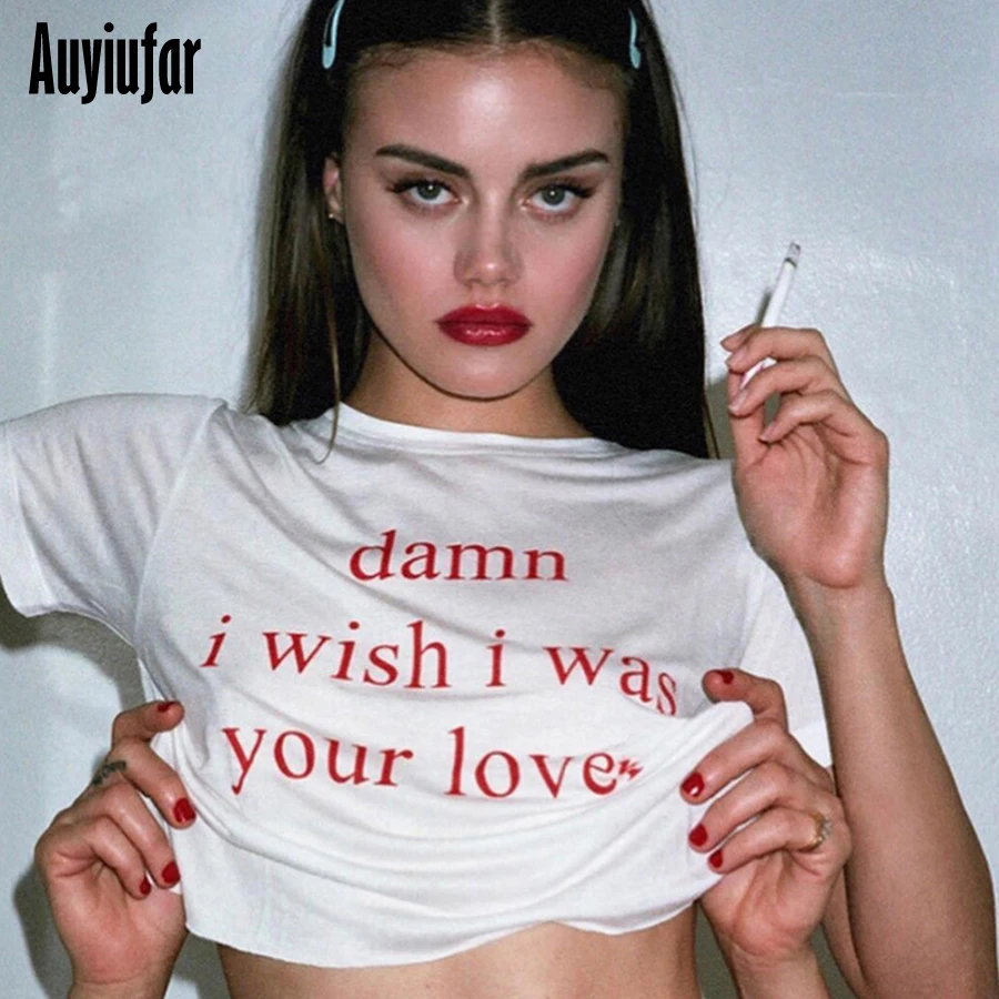 

Auyiufar T-shirt with Print for Women O-Neck Short Sleeve Summer Harajuku White Top Tee Basic Graphic Oversized t shirt Women
