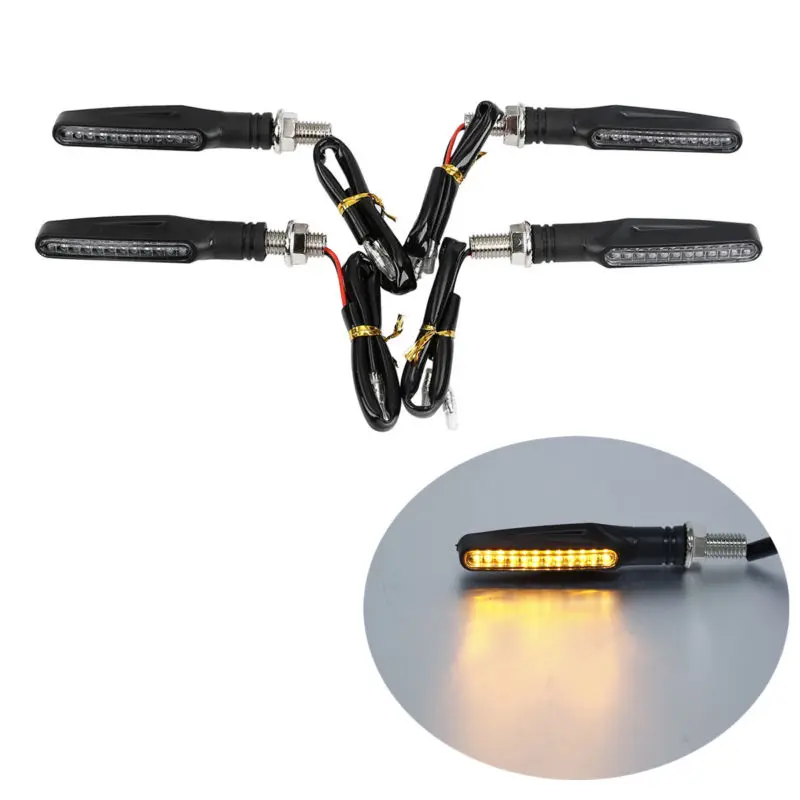 

motorcycle Universal LED Turn Signal Lights Blinker Indicators Bendable Amber Tail Light Lamp For Harley Suzuki Kawasaki 4pcs