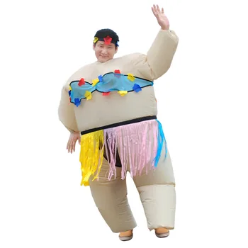 

Adult Cosplay Hula Dancer Inflatable Suit Funny Big Fat Spoof Party Performance Clothing Lovely Men Women Halloween Costumes