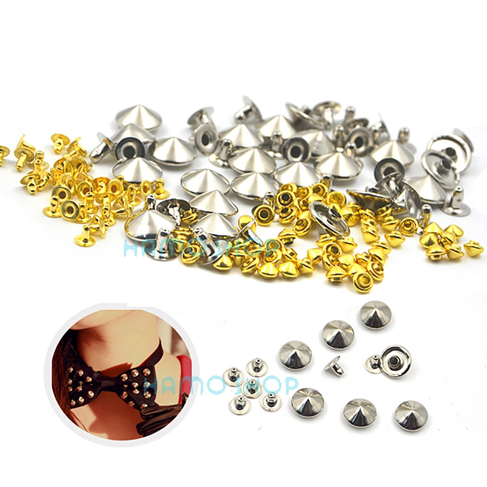Metal Rivets Metal Studs Leather Rivets 100pcs Metal Fashion Rivet Spike Studs For Leather Clothing Decoration
