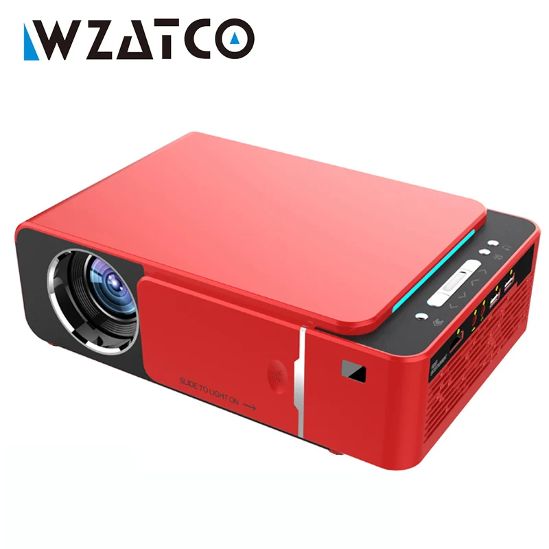 WZATCO T6 HD جهاز عرض (بروجكتور) ليد 2600 التجويف الروبوت 7.1 الخيار المحمولة HDMI USB دعم 4 K 1080 p المسرح المنزلي السينما proyector متعاطي المخدرات WZATCO T6 HD جهاز عرض (بروجكتور) ليد 2600 التجويف الروبوت 7.1 الخيار المحمولة HDMI USB دعم 4 K 1080 p المسرح المنزلي السينما proyector متعاطي المخدرات