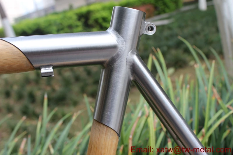 Sale xacd made titanium & bamboo bike frame Titanium combine bamboo road bike frame titanium road bike frame 3