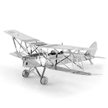 11 Styles Fighter Bomber Tiger Moth Aircraft F 22 DIY Model 3D Metal Puzzle Solid Assemble
