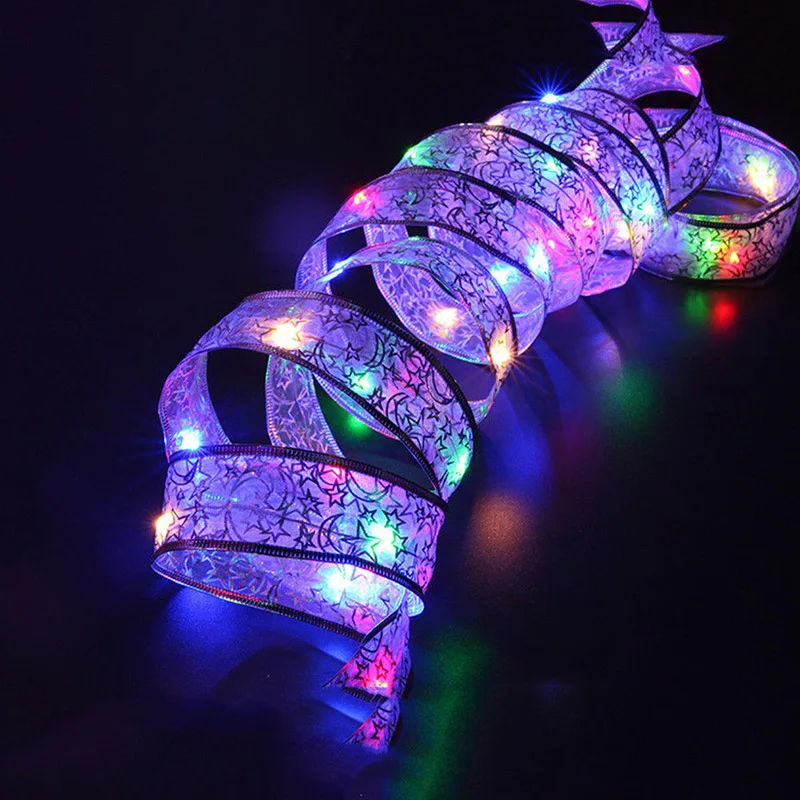 Night Light 4M 40Heads Ribbon Led String Lace Christmas Tree Party Festival Decor Bow Box Fairy Xmas Night Light 4M 40Heads Ribbon Led String Lace Christmas Tree Party Festival Decor Bow Box Fairy Xmas
