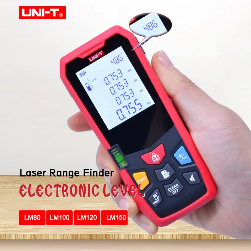 

Laser Distance Meter UNI-T LM80/LM100/LM120/LM150 Laser Range Finder Electronic level 80m/100m/120m/150m diastimeter