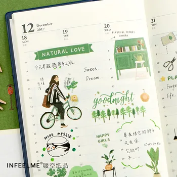 

6cm-5m and paper tape cute sprout girl daily life small things material manual photo album diary DIY decorative sticker