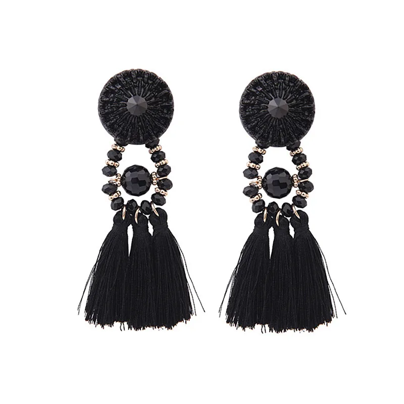 Women Acrylic Long Statement Tassel Earrings Femme Candy Color Statement Fringe Drop Dangle Earrings Jewelry boucle