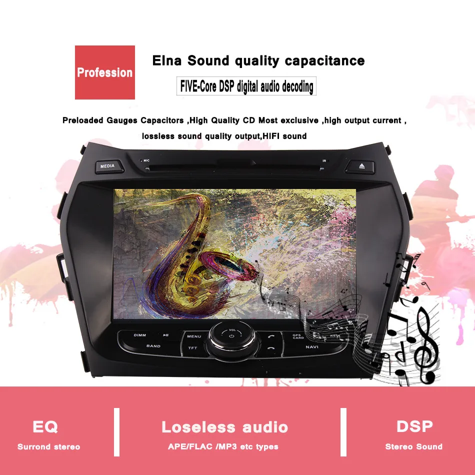 Clearance 1024*600 4G+64G android 9.0 car dvd player for Hyundai Santa FE IX45 2013 2014 stereo car radio gps navigation Head unit 4G/WIFI 5