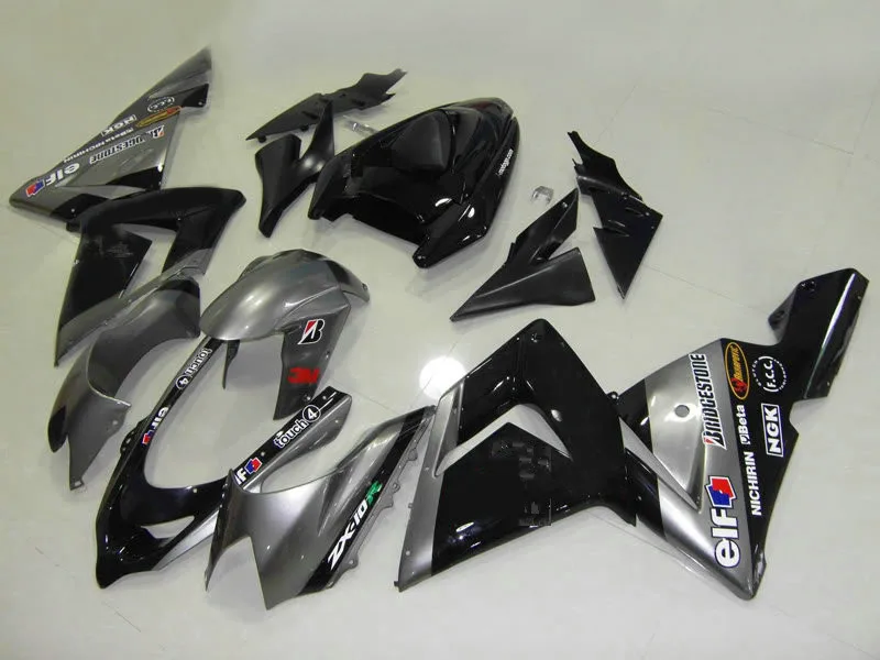 Motorcycle Fairing kit for KAWASAKI Ninja ZX10R 04 05 ZX 10R 2004 2005 ABS Grey gloss black Fairings set+gifts KN02 | Автомобили и