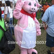 Талисман Розовый Свинья шеф-повара маскарадный костюм свинки мама шеф-повара маскот день рождения костюм платье EMS отправка